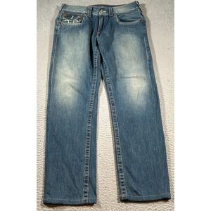 True‎ Religion World Tour Bootcut Jeans Men 33 Blue Denim Low Rise USA Made